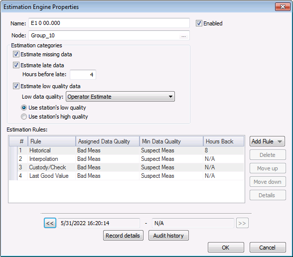 Estimation Engine Properties